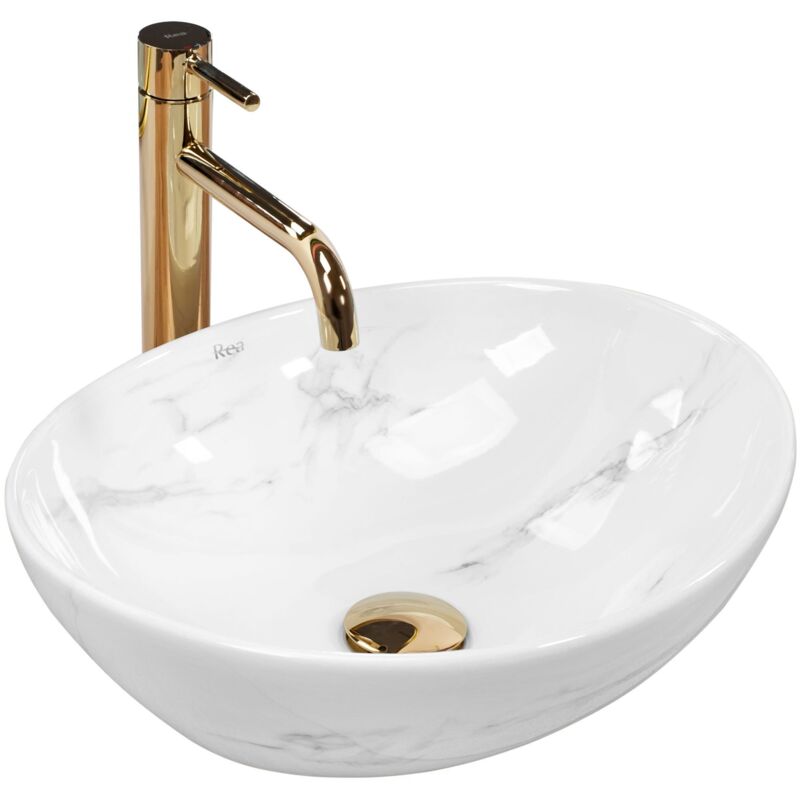 foto del prodotto rea lavabo da appoggio sofia nature marble