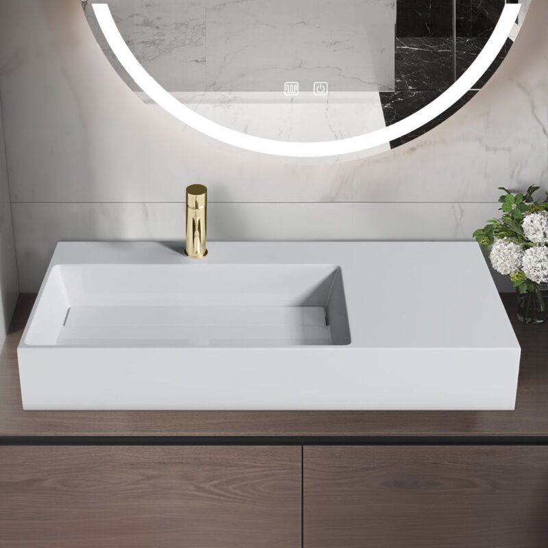 foto del prodotto rea lavabo in conglomerato archi 90 cm white