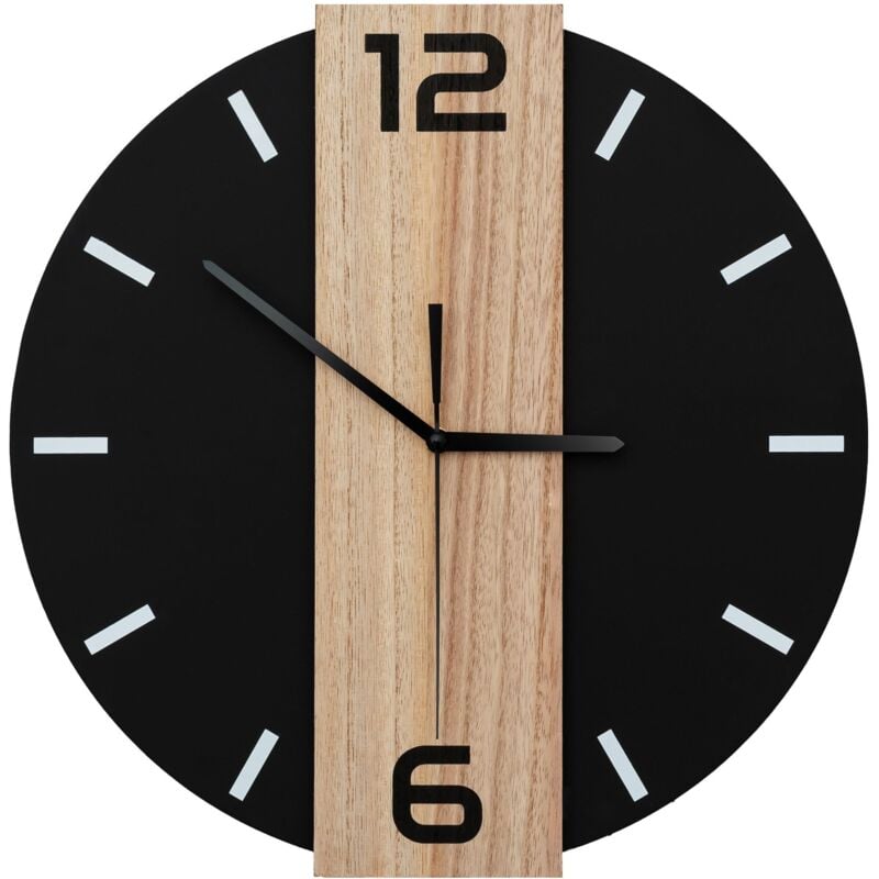 foto del prodotto rea orologio da parete loft tondo 35 cm metallo legno mc70901
