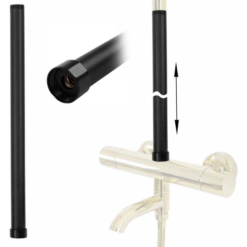 foto del prodotto rea prolunga per set vasca doccia black 50cm