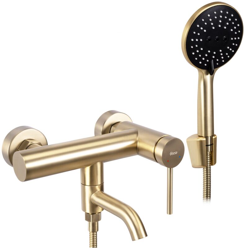 foto del prodotto rea rubinetto da vasca clif brush gold