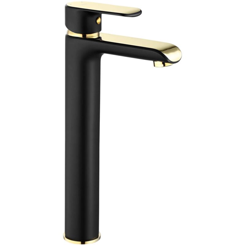 foto del prodotto rea rubinetto lavabo bloom black gold high