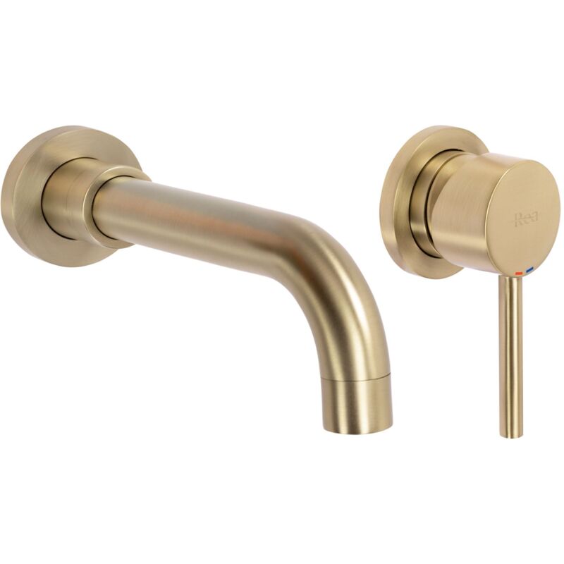 foto del prodotto rea rubinetto lavabo da incasso lungo long brush gold box