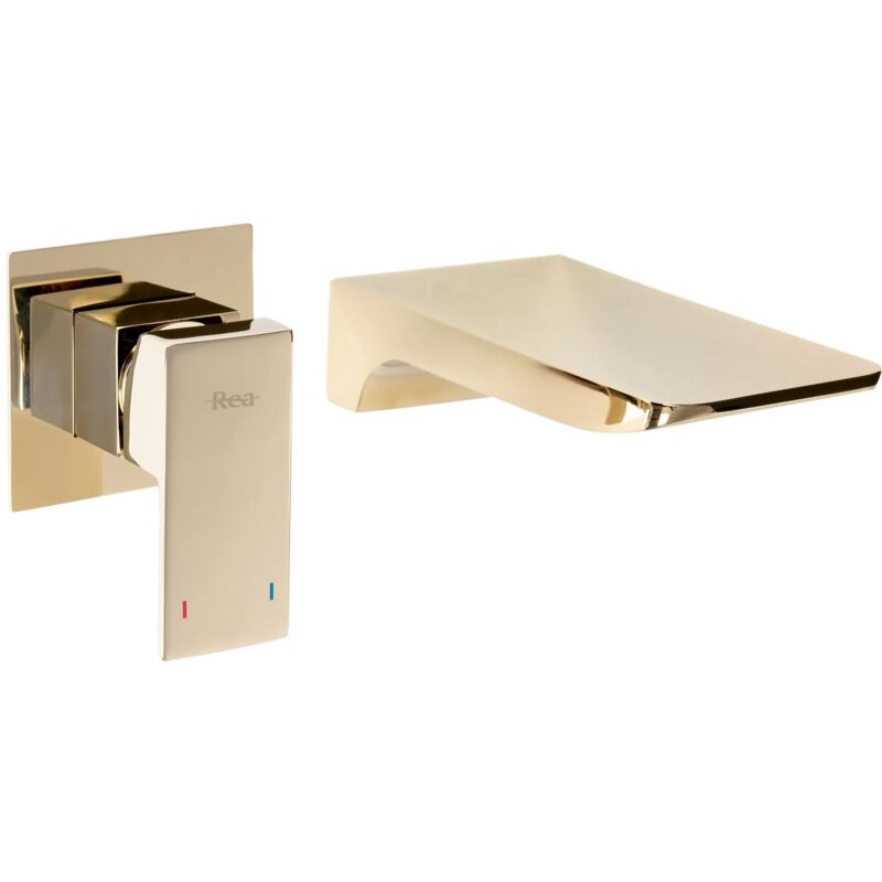 foto del prodotto rea rubinetto lavabo da parete mason gold