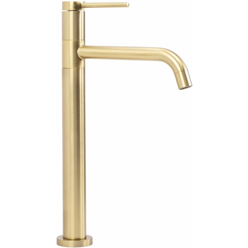 foto del prodotto rea rubinetto lavabo lugano slim brush gold high