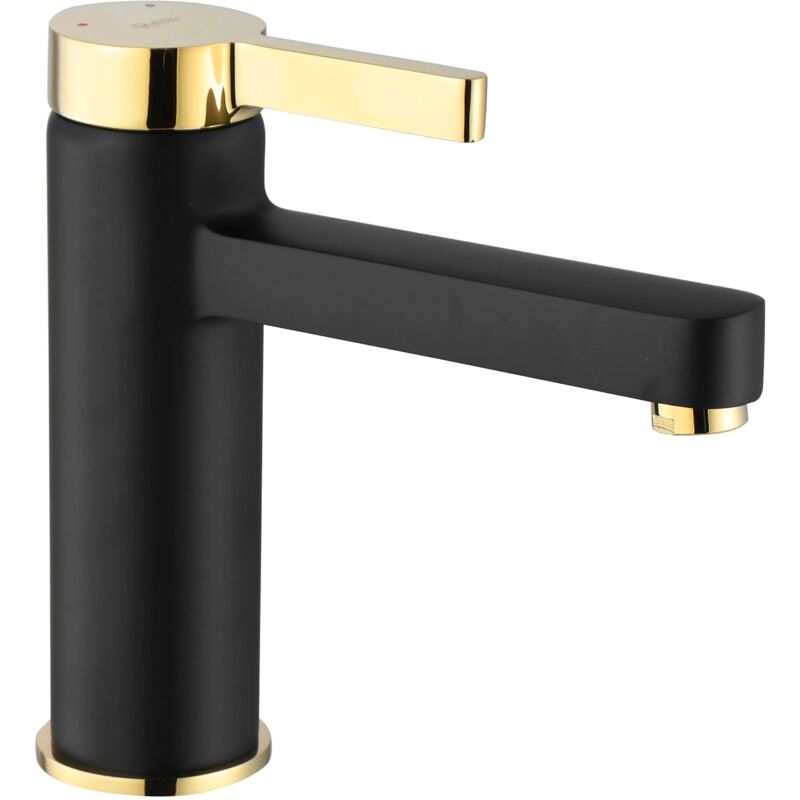 foto del prodotto rea rubinetto lavabo polo black gold low