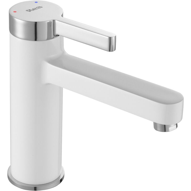 foto del prodotto rea rubinetto lavabo polo white chrom low
