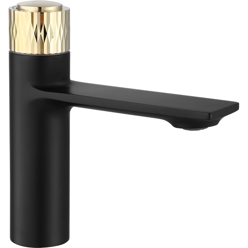 foto del prodotto rea rubinetto lavabo storm black gold low