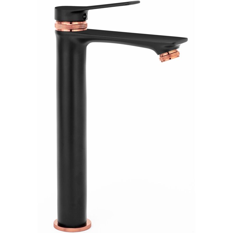 foto del prodotto rea rubinetto lavabo viral black rose gold high