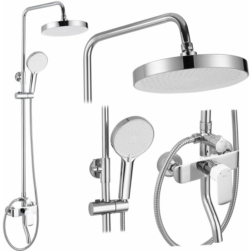 foto del prodotto rea set doccia bloom white chrome