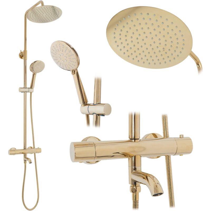 foto del prodotto rea set doccia con termostatato lungo gold