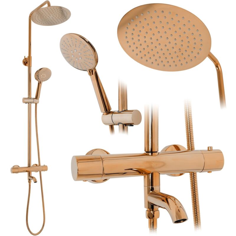foto del prodotto rea set doccia con termostatato lungo rose gold