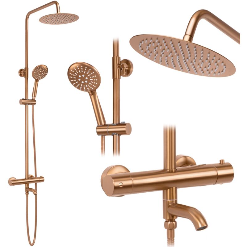 foto del prodotto rea set doccia con termostato lungo copper brush