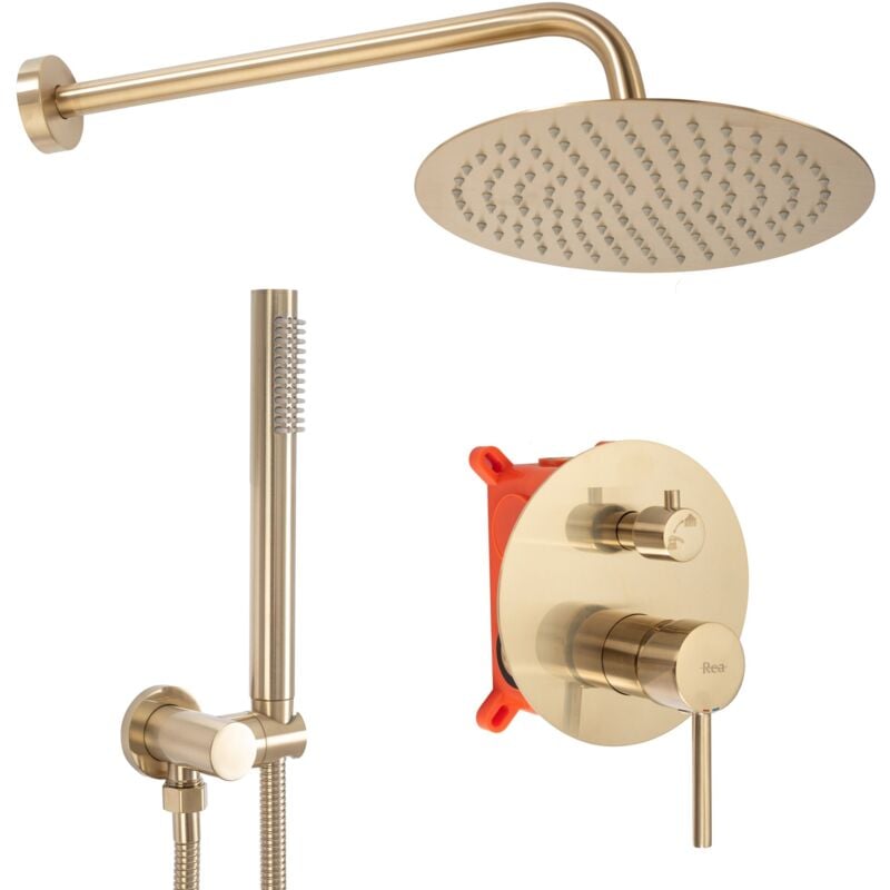 foto del prodotto rea set doccia da incasso lungo gold matt box