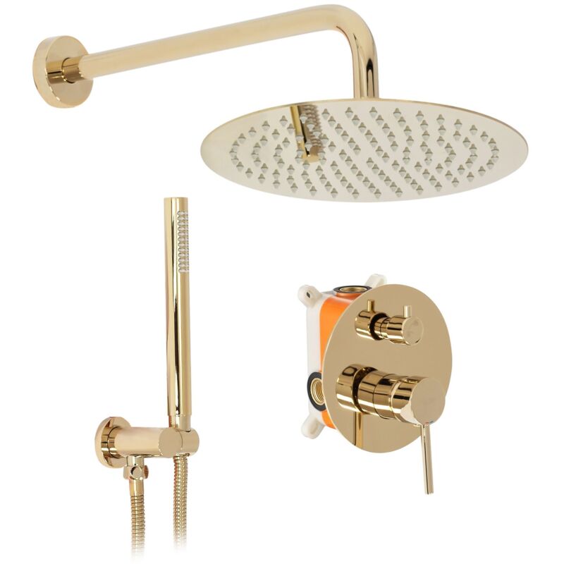 foto del prodotto rea - set doccia da incasso lungo l. gold + box