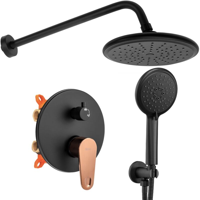 foto del prodotto rea set doccia da incasso mild black rose gold box