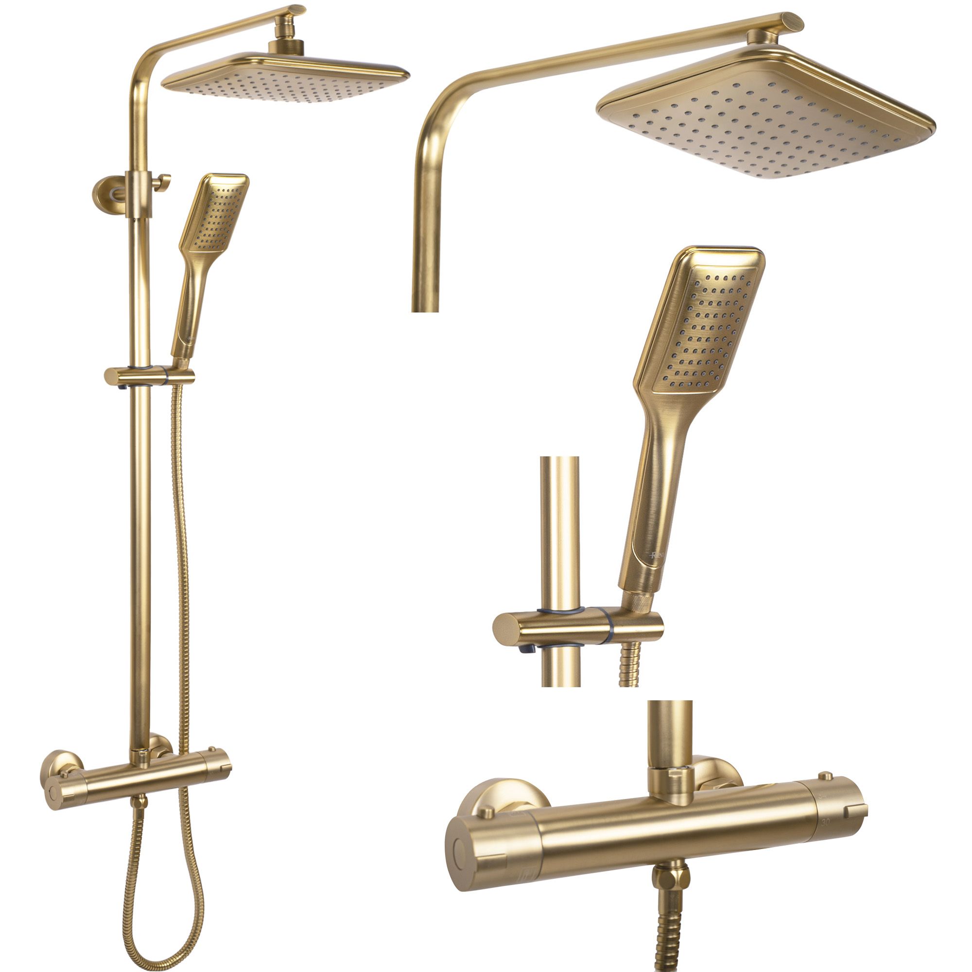 foto del prodotto rea set doccia da incasso tom brush gold