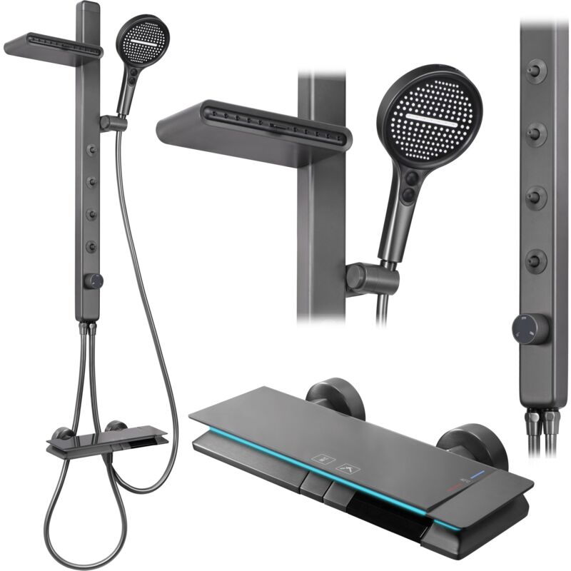 foto del prodotto rea set doccia karl thermostat titanium