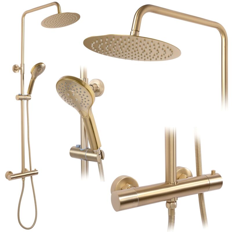 foto del prodotto rea set doccia vincent gold brush