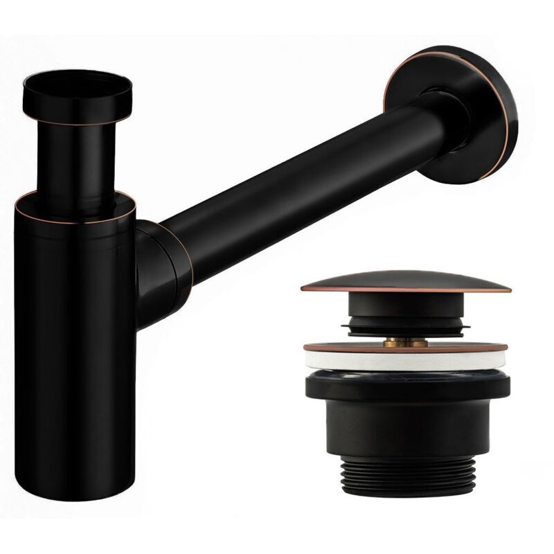 foto del prodotto rea sifone per lavabo klik klak universale old black
