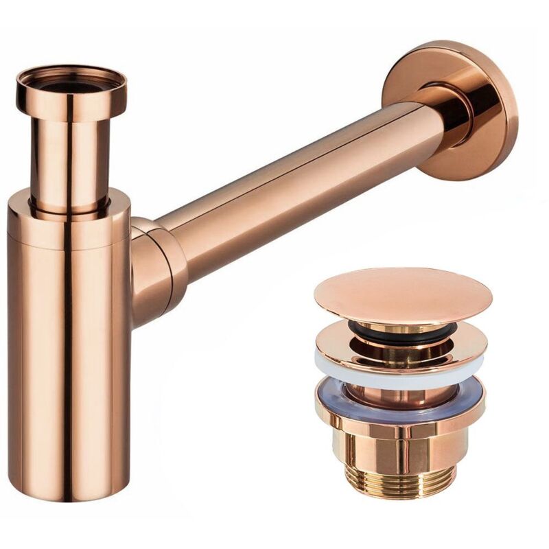 foto del prodotto rea sifone per lavabo klik klak universale rose gold