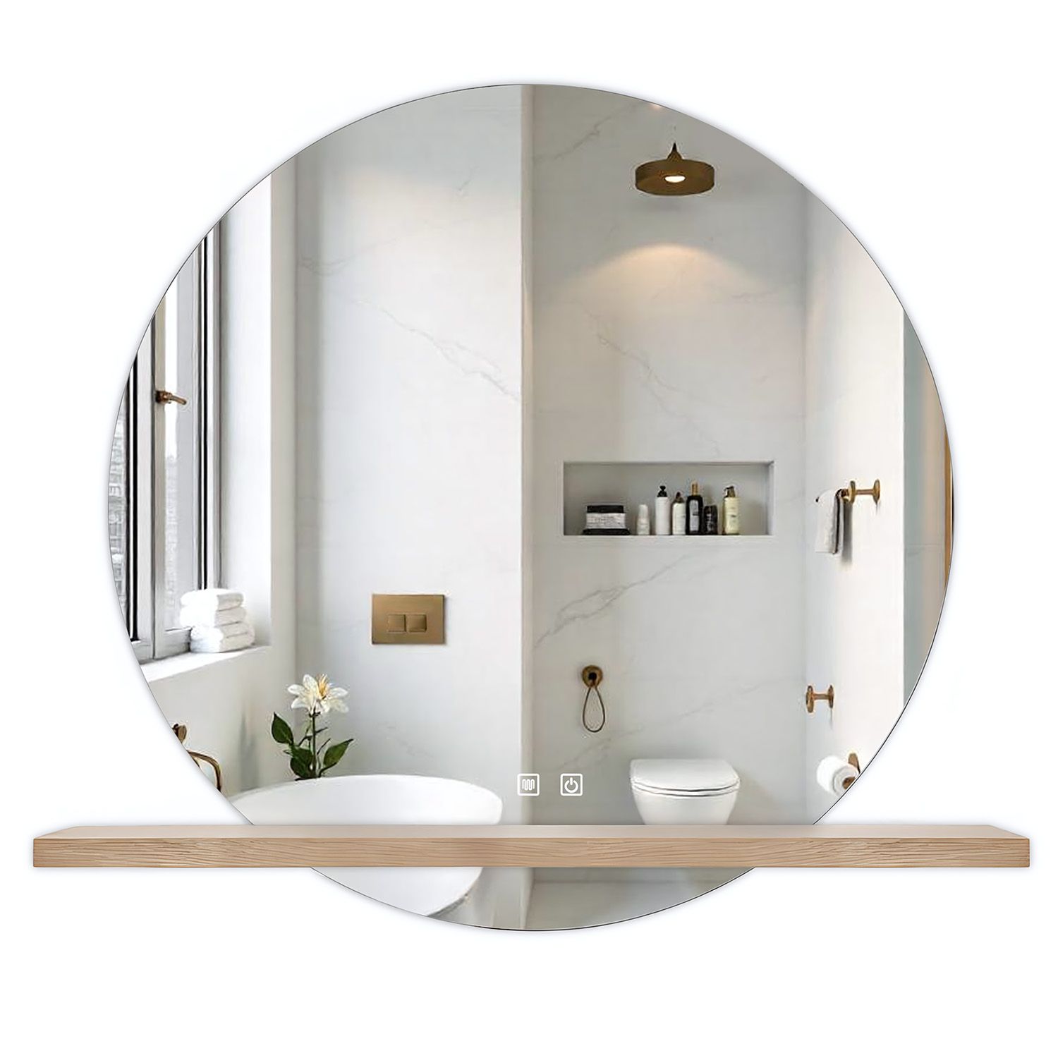 foto del prodotto rea specchio led 102 60x60cm transparent