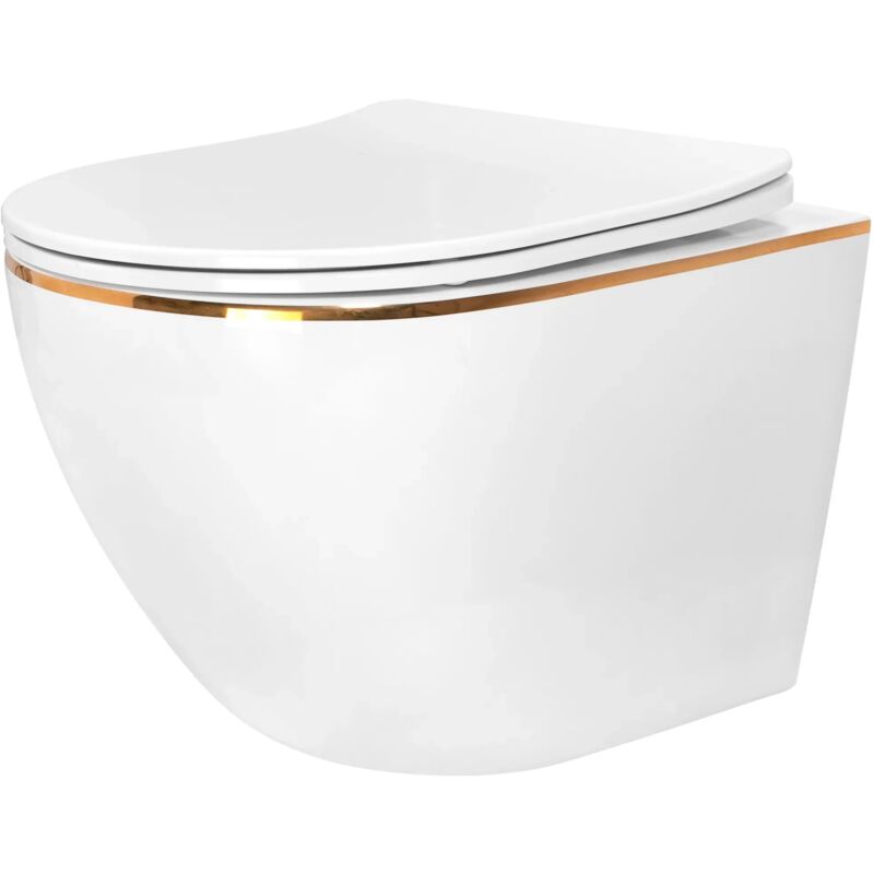 foto del prodotto rea wc vaso carlo mini tornado dur flat zm white gold