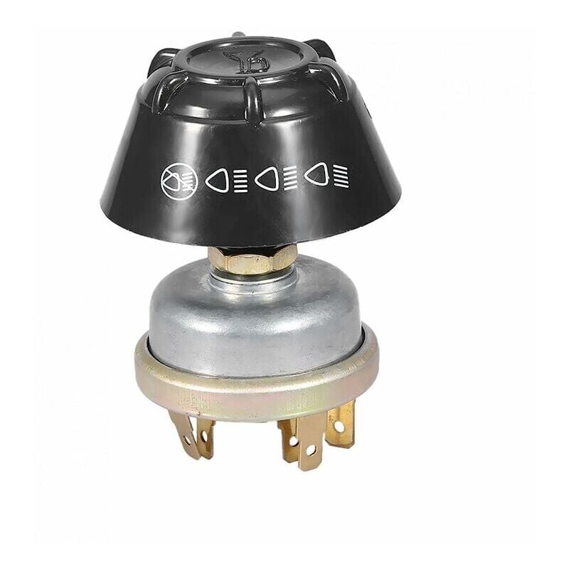 foto del prodotto readcly interruttore per trattore, pulsante in metallo interruttore luce clacson impermeabile 12v per trattore massey ferguson argento nero 