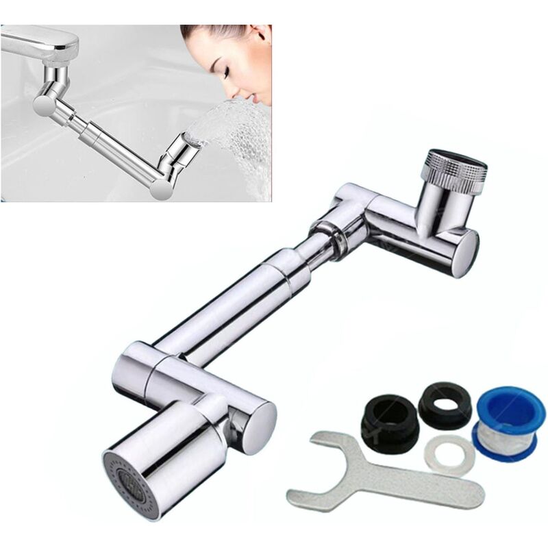 foto del prodotto readcly prolunga per rubinetto girevole a 1440 per bagno, adattatore per rubinetto per ugello dell acqua con braccio robotico rotante