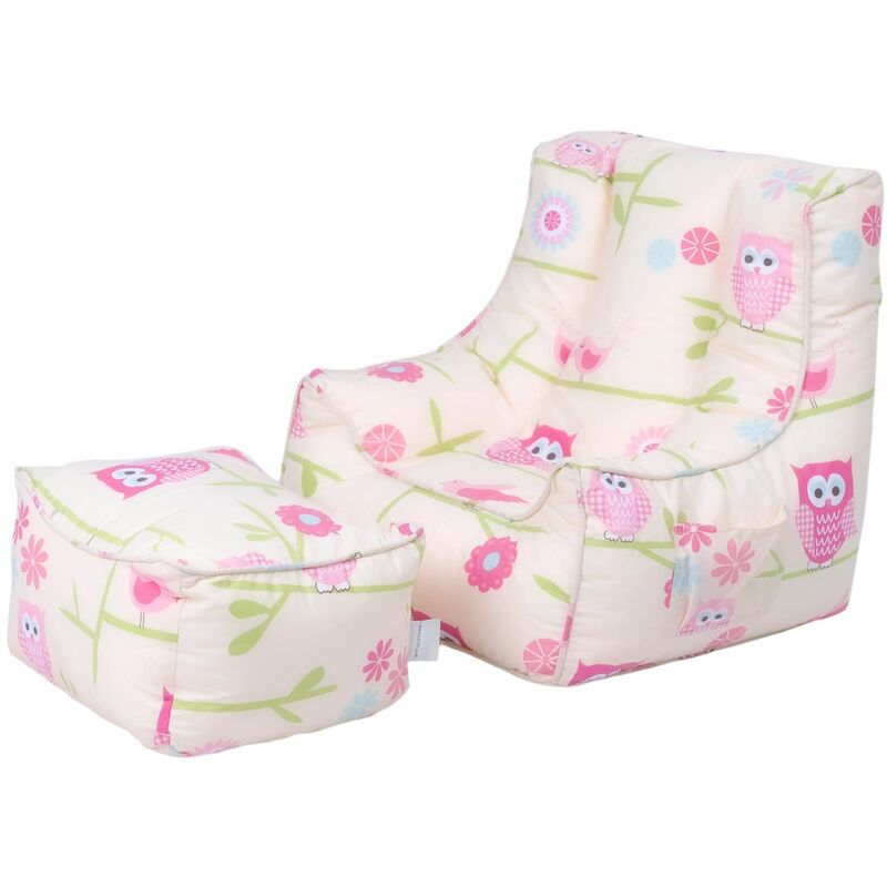 foto del prodotto ready steady bed poltrona pouf a sacco per bambini con poggiapiedi, pouf per bambini per sale giochi e soggiorni, pouf a sacco per bambini con