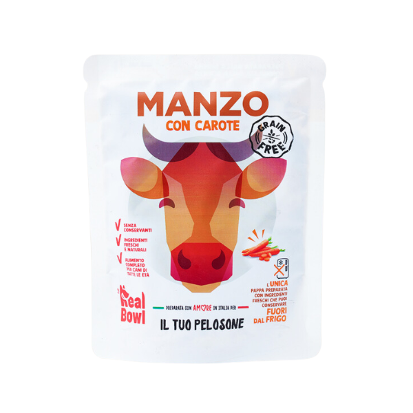 foto del prodotto real bowl dog all breeds grain free 400 gr manzo umido monoproteico cane 1 ordine scegli lo sconto bzr5 bzr20 200 punti fedelt 