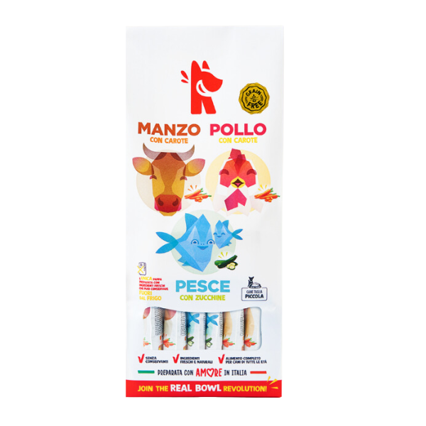 foto del prodotto real bowl dog all breeds grain free multipack 7x150 gr mix umido monoproteico cane 1 ordine scegli lo sconto bzr5 bzr20 200 punti fedelt 