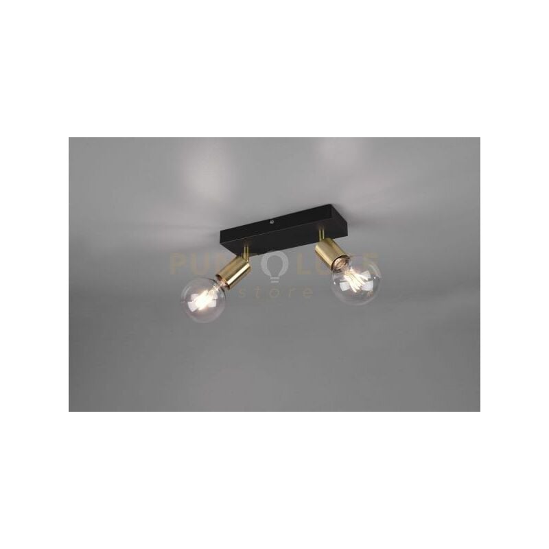 foto del prodotto reality barra vannes 2 spots orientabili ottone satinato e nero r80182008