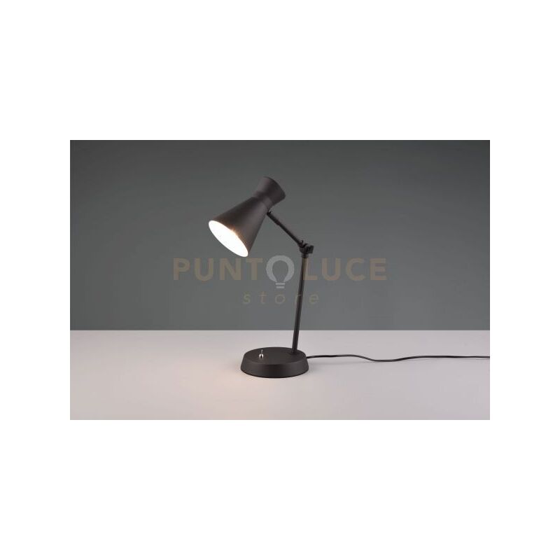 foto del prodotto reality enzo lampada da tavolo diffusore doppio cono metallo nero h. 50cm 1 luce attacco e27