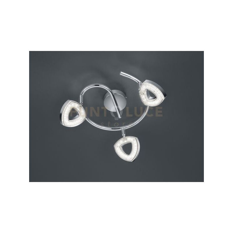 foto del prodotto reality faretto tours girandola 3 spots led integrati in diffusore triangolo cromato r82139106