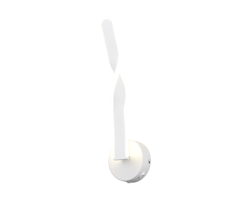foto del prodotto reality leuchten applique a led ginko, bianco opaco, metallo, altezza 45,5 cm