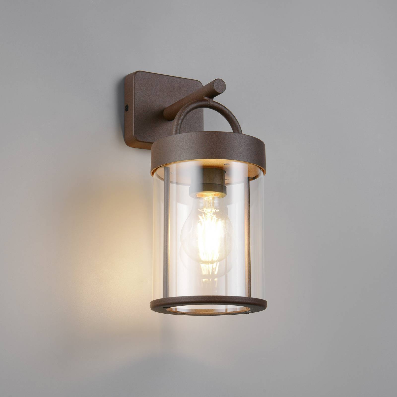 foto del prodotto reality leuchten applique da esterno almeria, ruggine, alluminio, altezza 29 cm, ip44