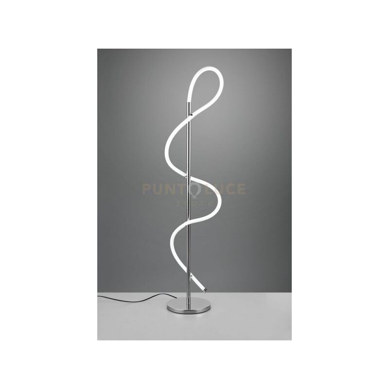 foto del prodotto reality leuchten argos piantana led 28w 3500lm, 4000k tubo flessibile illuminato a 360 con struttura metallo cromato h. 135cm dimmerabile