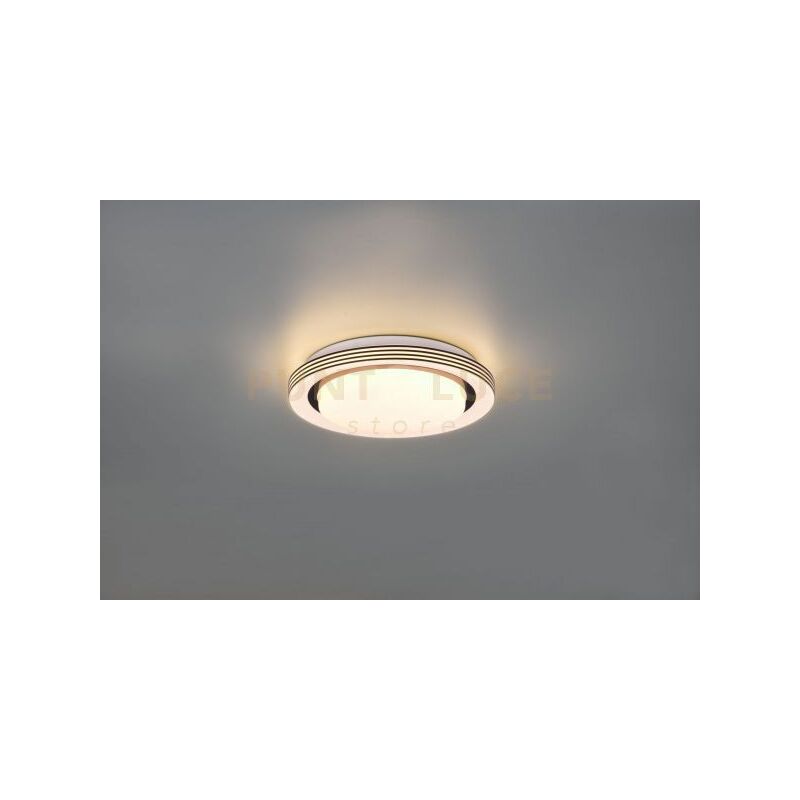foto del prodotto reality leuchten atria plafoniera led 10,5w 1080lm, 3000 6000k bordo nero con telecomando multifunzione con diffusore effetto cielo stellato