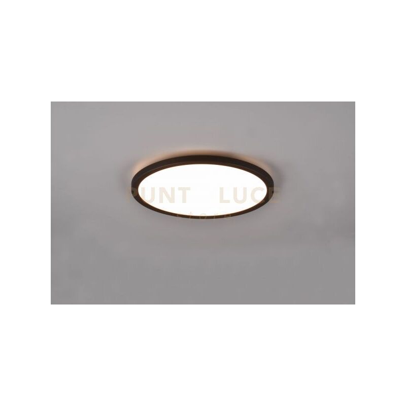 foto del prodotto reality leuchten aureo plafoniera led 18w 2200lm, 3000 6500k bordo nero con telecomando multifunzione retro illuminata rgb d. 29cm dimmerabile