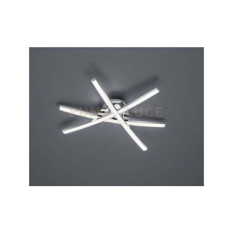 foto del prodotto reality leuchten capella plafoniera led 3 luci bacchette con diffusori cromati e satinati d. 50cm led 16 w 1.700 lm 3.000 k