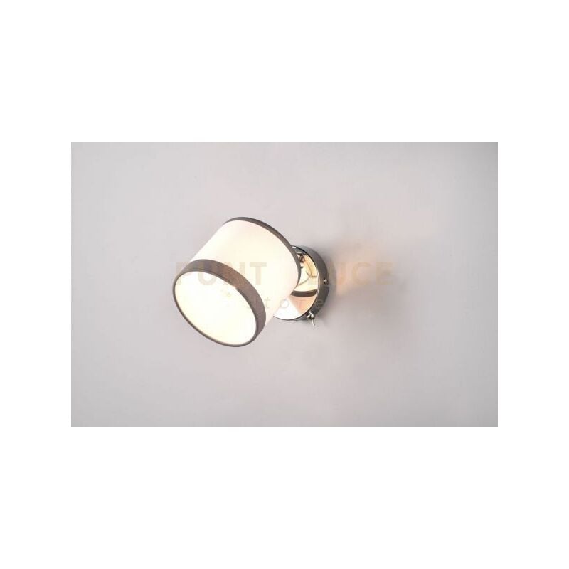 foto del prodotto reality leuchten davos spot singolo orientabile metallo cromato paralume bianco e grigio h. 21cm attacco e14