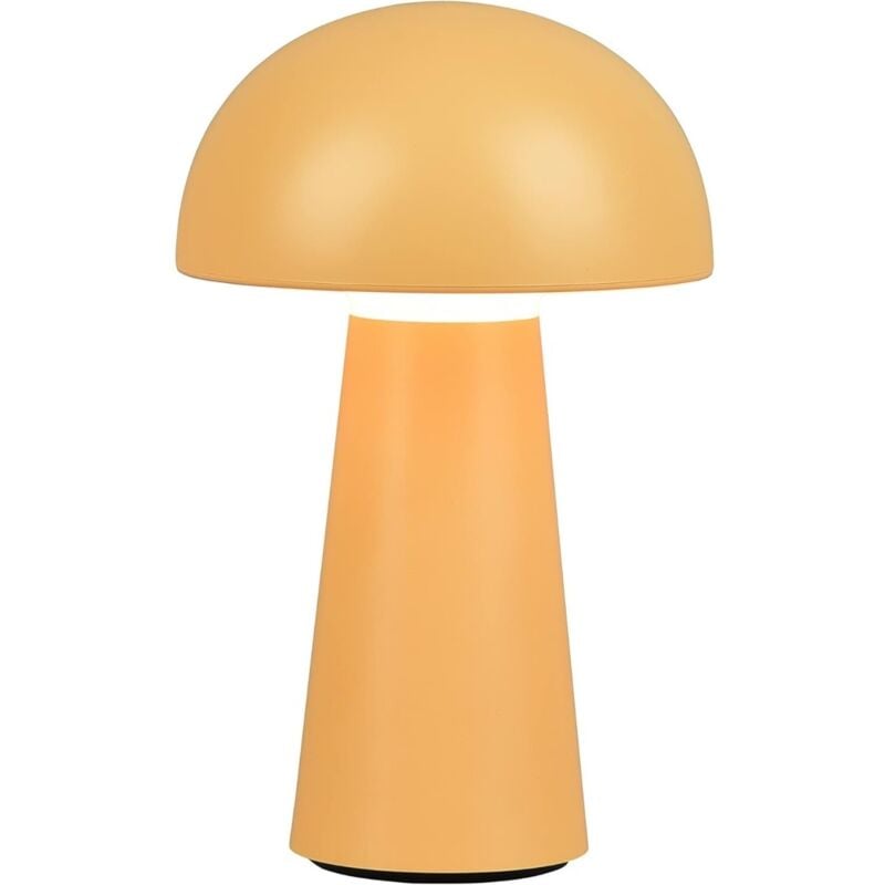 foto del prodotto reality leuchten lampada da appoggio lennon led fungo gialla per interni ed esterni a batteria ricaricabile usb