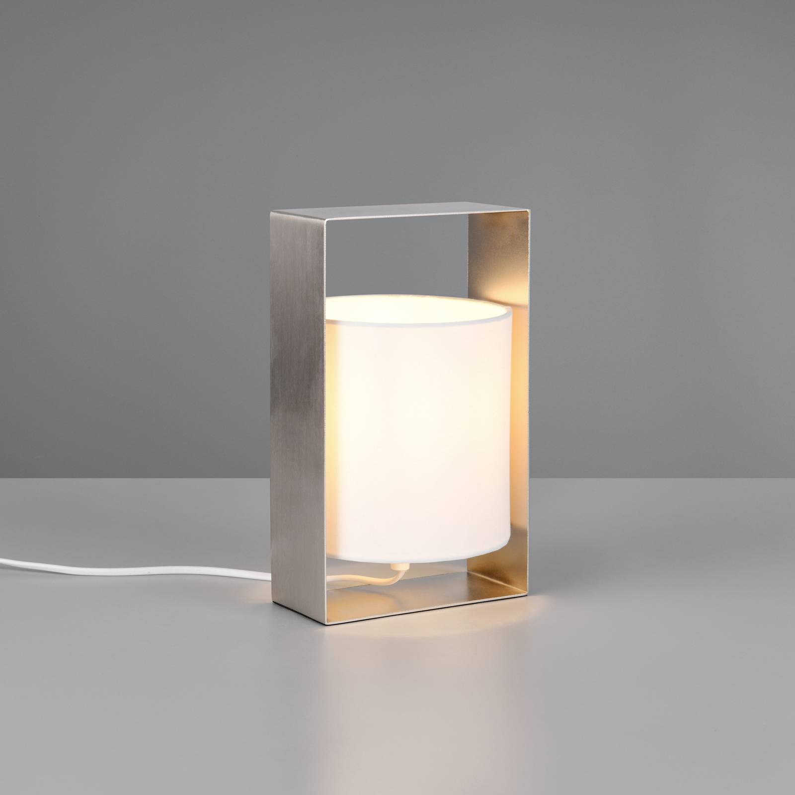 foto del prodotto reality leuchten lampada da tavolo pail, nichel opaco, metallo, altezza 27 cm