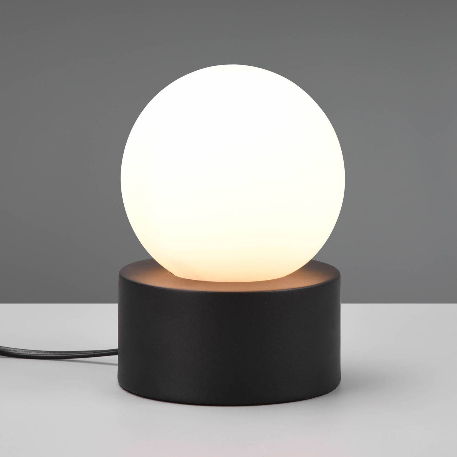 foto del prodotto reality leuchten lampada tavolo countess, vetro opale, metallo nero