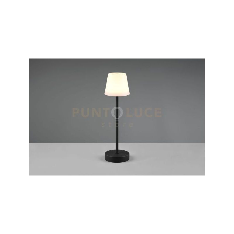 foto del prodotto reality leuchten martinez lampada led 2,2w 250lm, 2700 6500k da esterno da appoggio ricaricabile nera con regolazione intensita , temperatura di