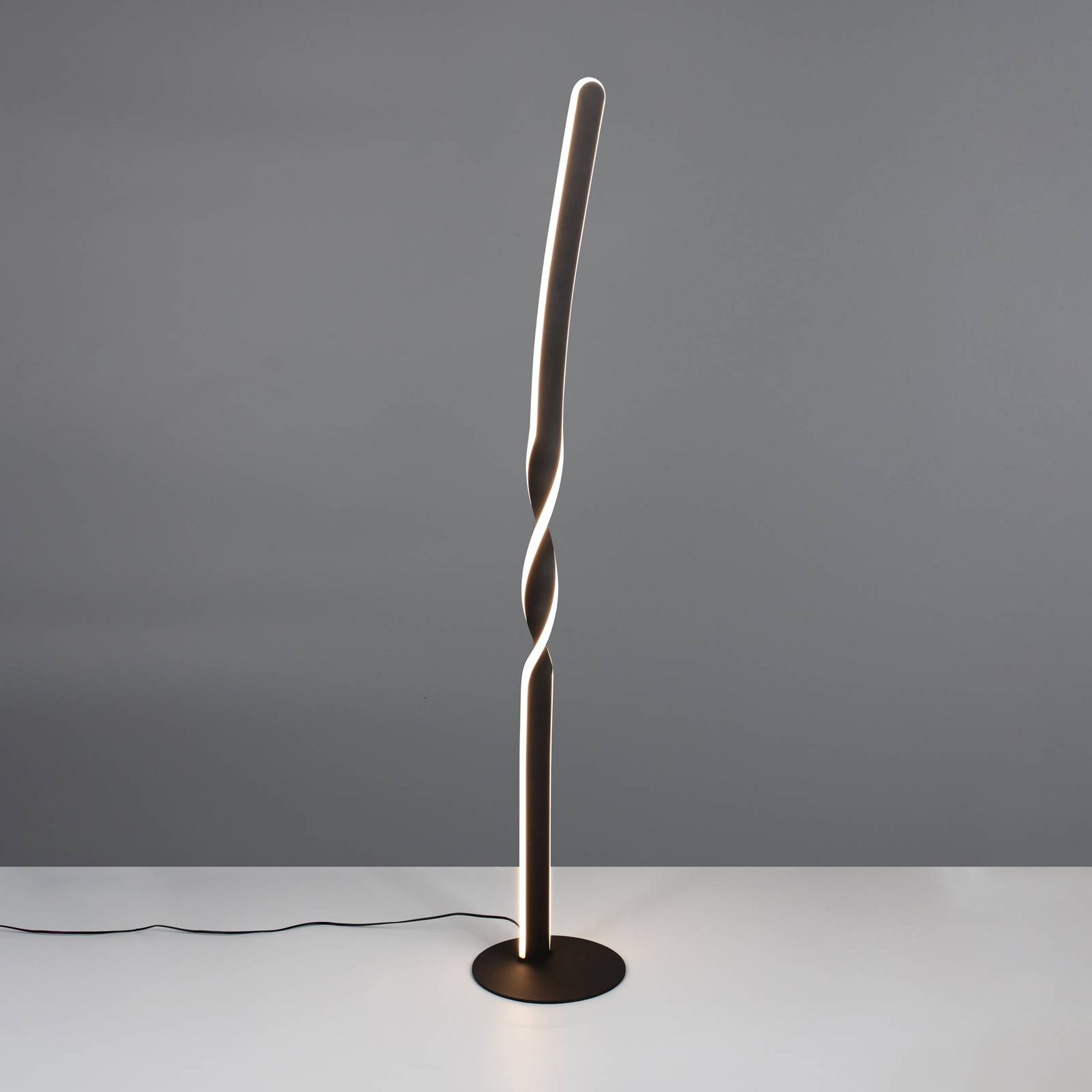 foto del prodotto reality leuchten piantana led ginko, nero opaco, metallo, altezza 110 cm