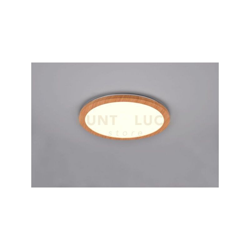 foto del prodotto reality leuchten plafoniera camillus led rotonda effetto legno r62922435