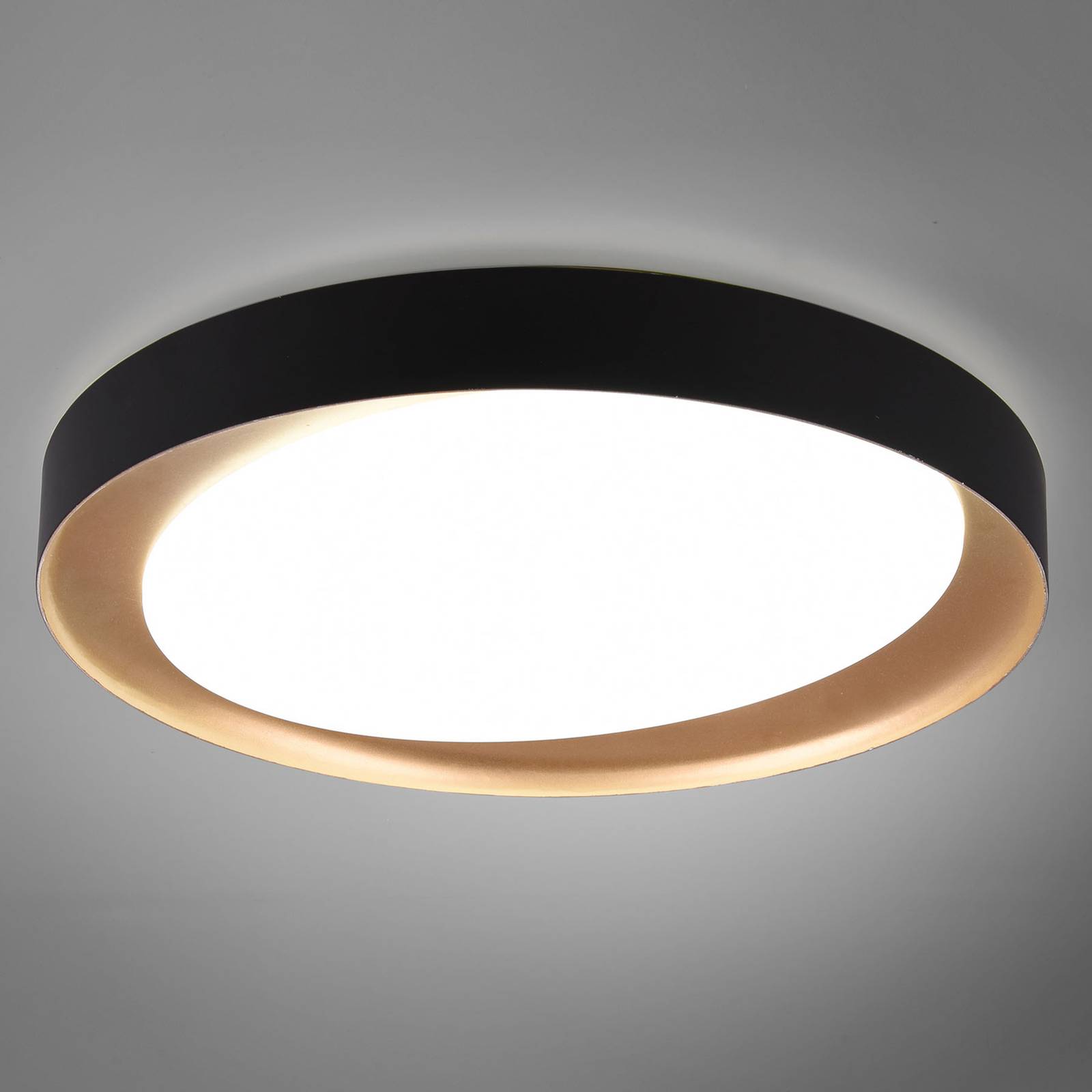 foto del prodotto reality leuchten plafoniera led zeta tunable white, nero/oro