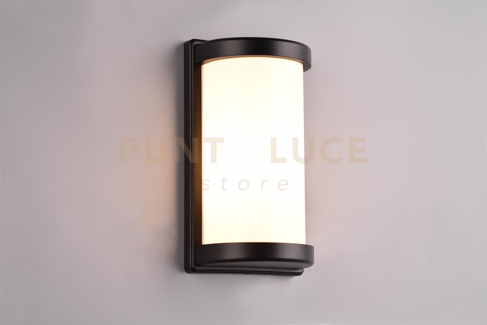foto del prodotto reality leuchten puelo applique da esterno nera h.26,5cm ip44 1 luce attacco e27